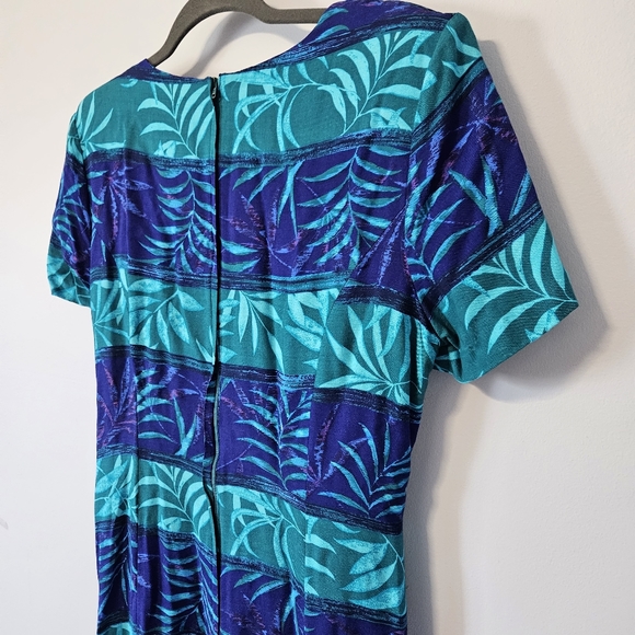 Vintage 80s botanical dress - Picture 8 of 8